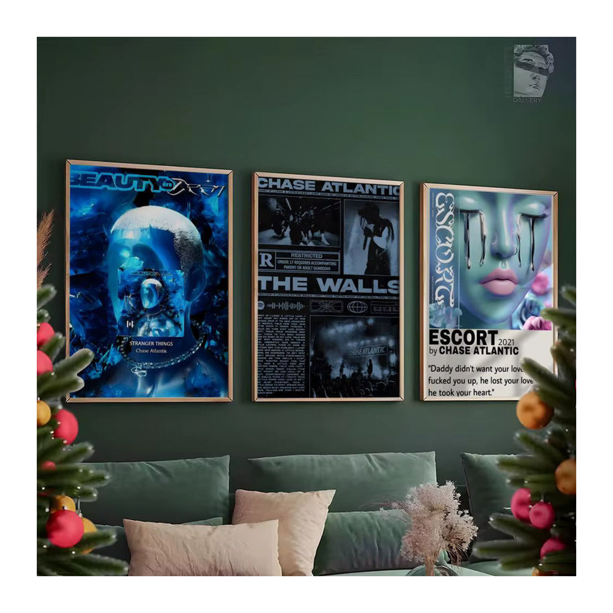 Chase Atlantic Beauty in Death Album Poster aus wasserfestem PVC, selbstklebend und mehrfarbig, wandmontiertes Wandkunst-Porträt im Hochformat - Bild 2