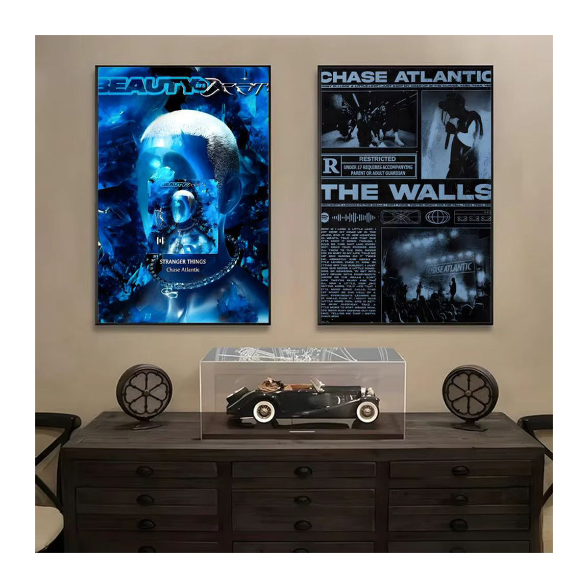 Chase Atlantic Beauty in Death Album Poster aus wasserfestem PVC, selbstklebend und mehrfarbig, wandmontiertes Wandkunst-Porträt im Hochformat - Bild 3