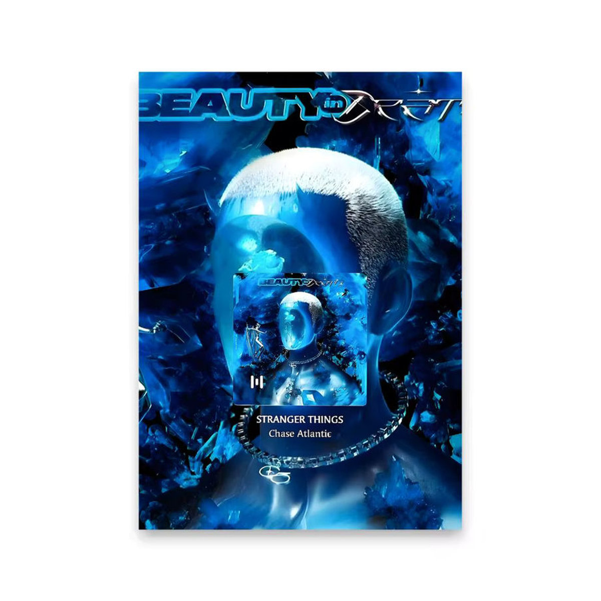 Chase Atlantic Beauty in Death Album Poster aus wasserfestem PVC, selbstklebend und mehrfarbig, wandmontiertes Wandkunst-Porträt im Hochformat - Bild 4