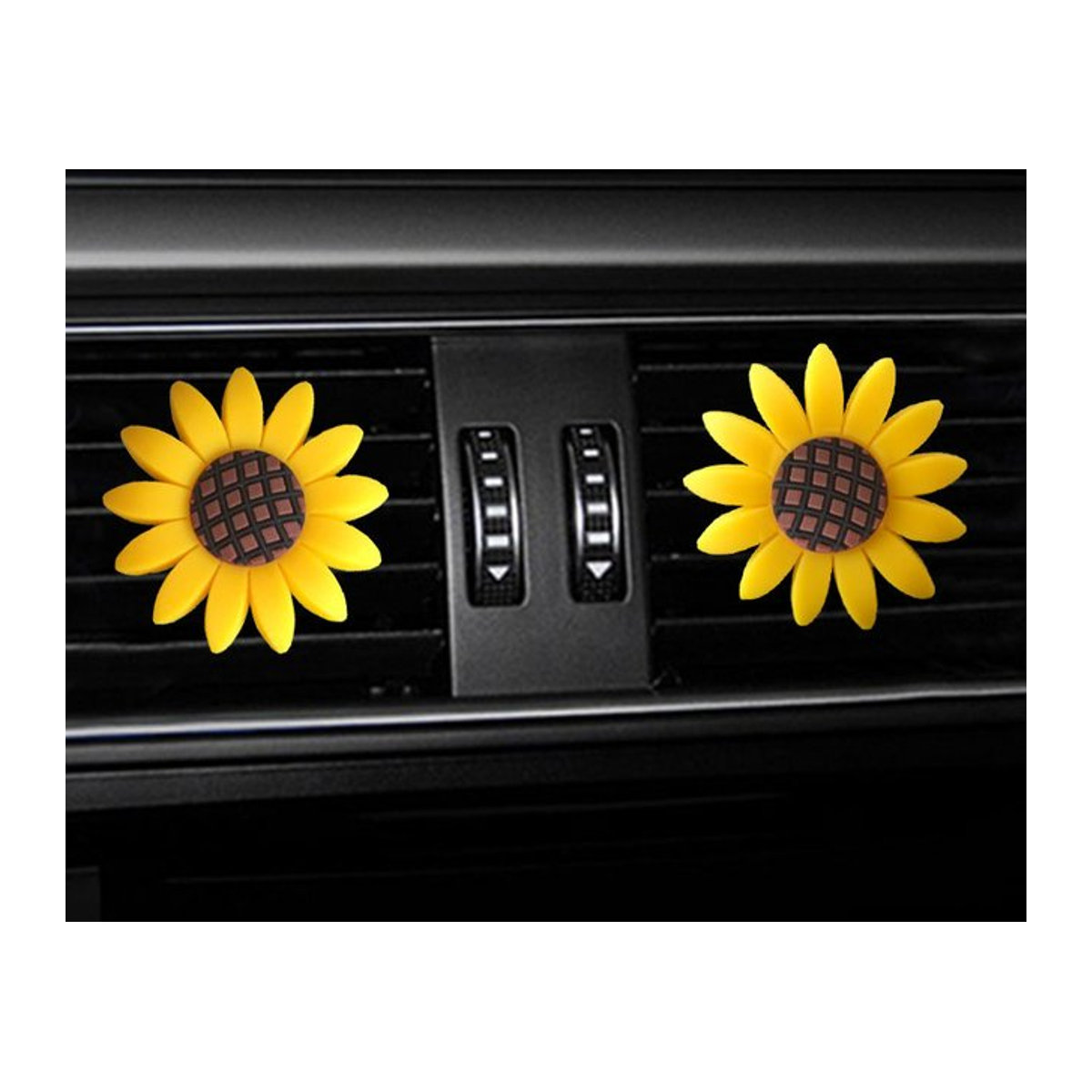 CHEGES 2er-Set Auto Lufterfrischer Sonnenblume Duftclip Gelb mit floralem Duft - Bild 1