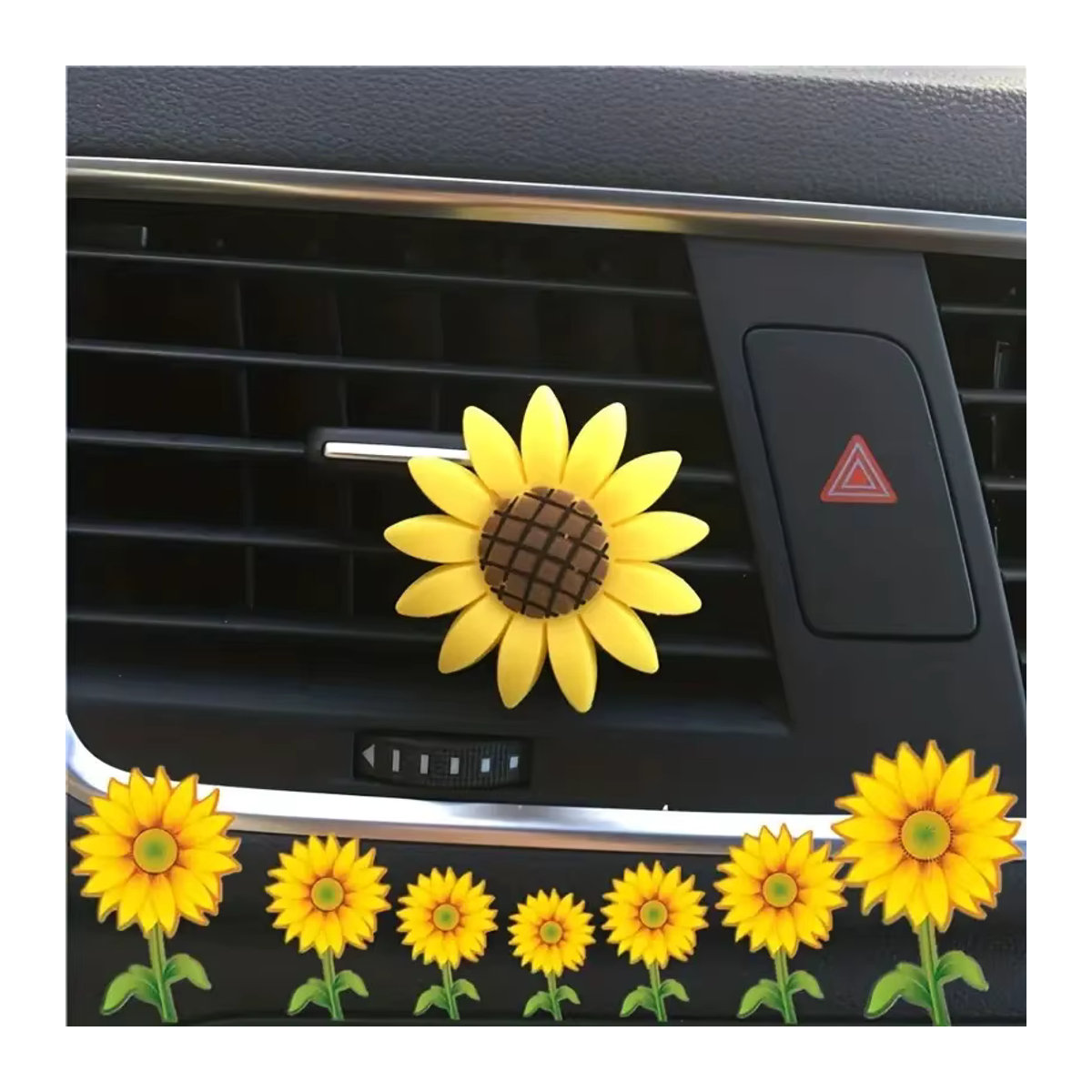 CHEGES 2er-Set Auto Lufterfrischer Sonnenblume Duftclip Gelb mit floralem Duft - Bild 4