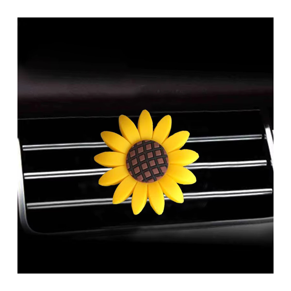 CHEGES 2er-Set Auto Lufterfrischer Sonnenblume Duftclip Gelb mit floralem Duft - Bild 6