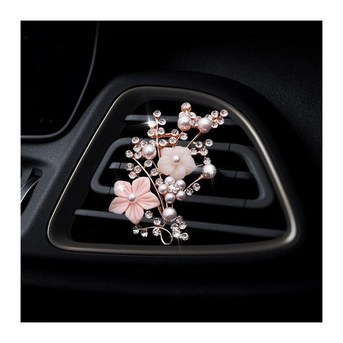CHEGES Auto Lufterfrischer Clip in Pflaumen-Stil, Rosa, Duftrichtung Fruity mit floralen Noten aus Kunstharz - Bild 1