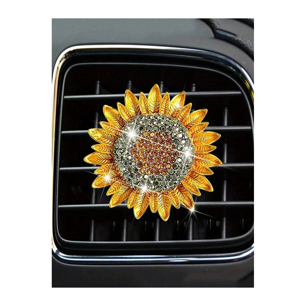 CHEGES Sonnenblumen Fahrzeug Duft Lufterfrischer mit floralem Aroma, Gelb, Kunstharz - Bild 1