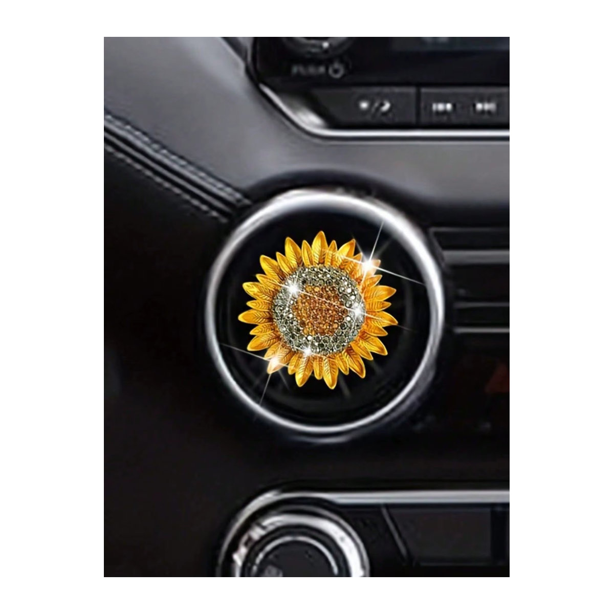 CHEGES Sonnenblumen Fahrzeug Duft Lufterfrischer mit floralem Aroma, Gelb, Kunstharz - Bild 2