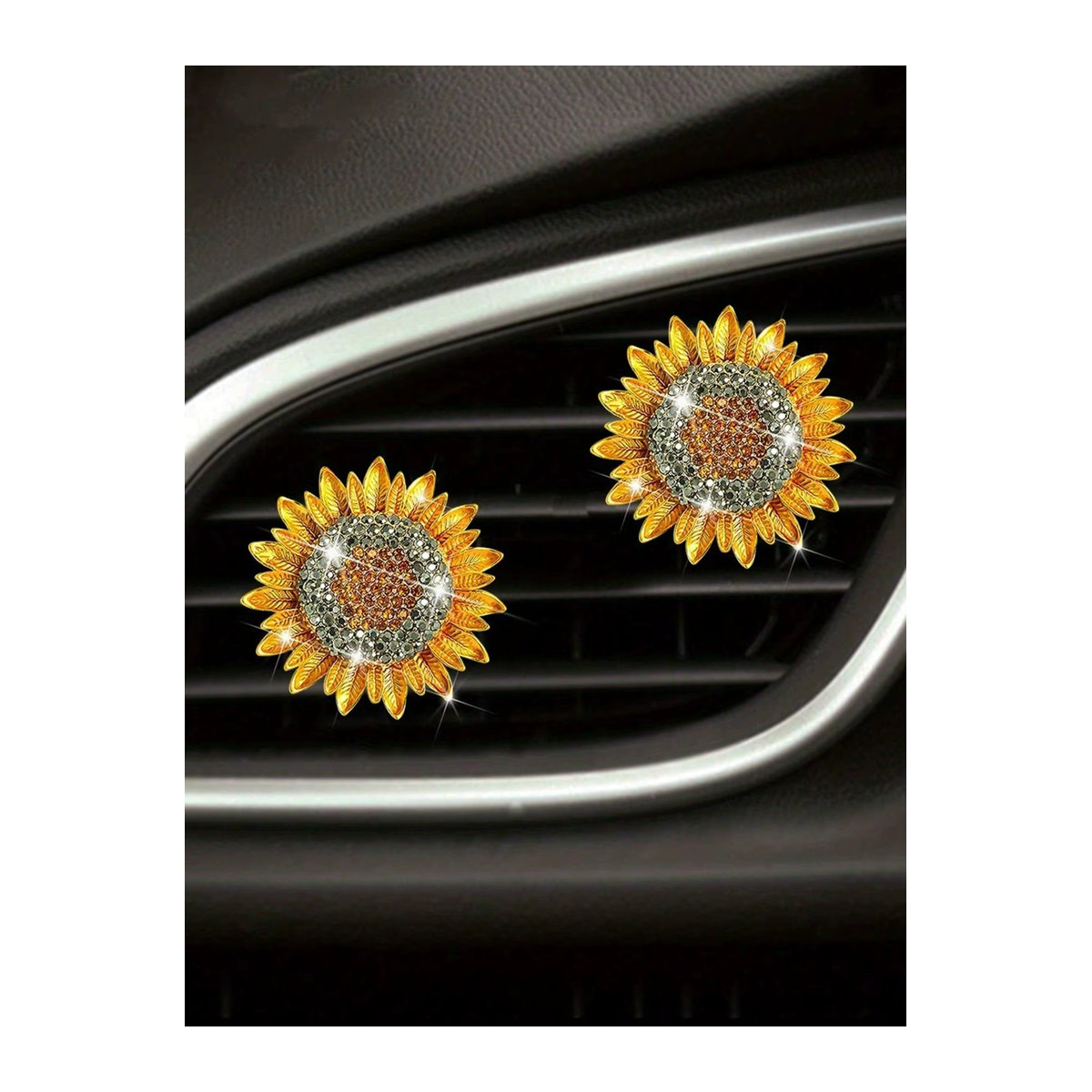 CHEGES Sonnenblumen Fahrzeug Duft Lufterfrischer mit floralem Aroma, Gelb, Kunstharz - Bild 5