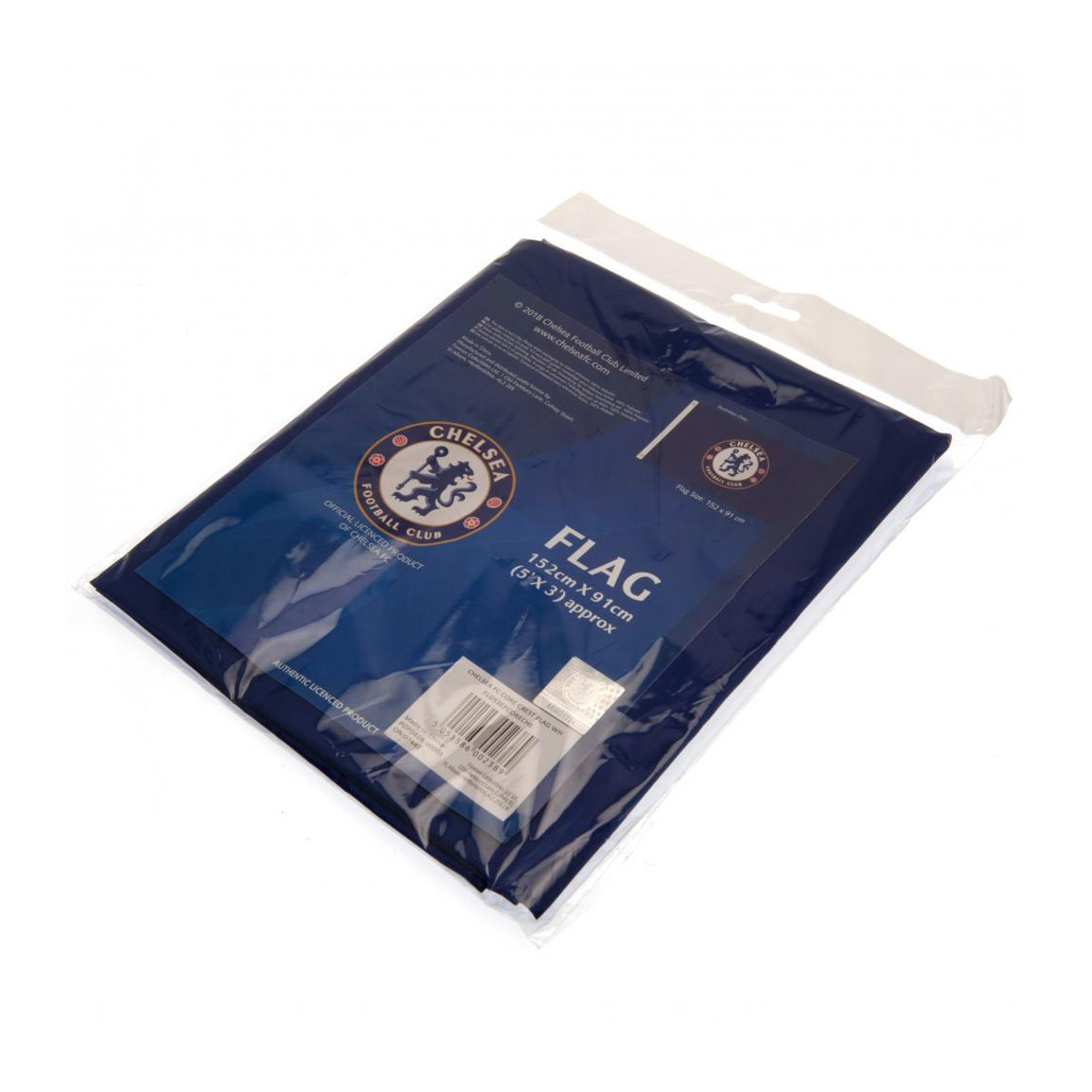 Chelsea FC Flagge in Blau, rechteckige Textilflagge zum Aufhängen - Bild 3