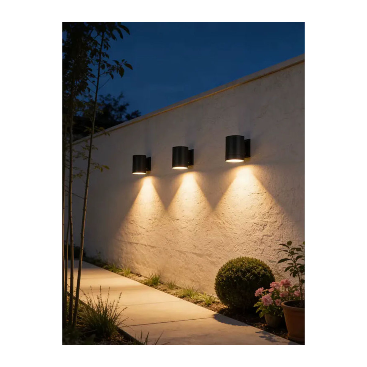 CHENBEN Außenwandleuchte aus Aluminium in Schwarz mit warmweißem Licht, IP65 wasserdicht, modern mit GX53 Fassung - Bild 6