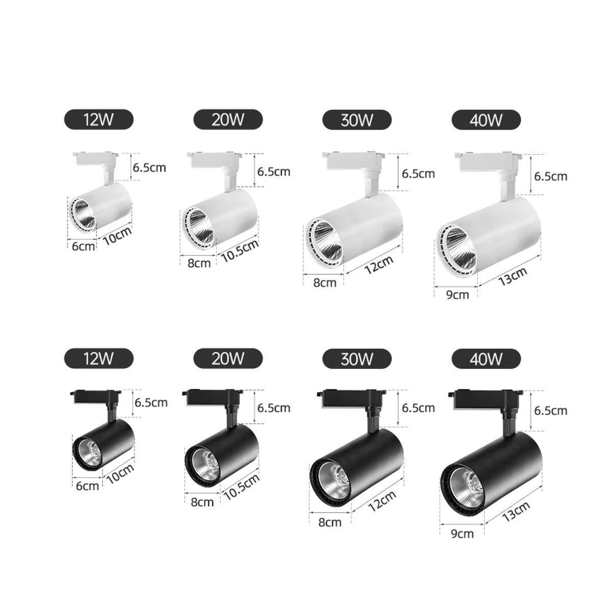 CHENBEN COB LED Schienenlicht Set in Weiß für Schienensysteme im minimalistischen Design - Bild 3