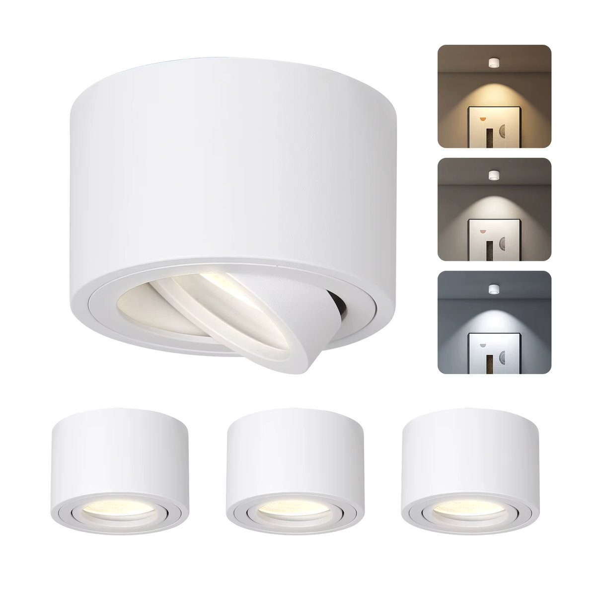 CHENBEN GU10 Deckenbeleuchtung Schwarz aus Aluminium mit verstellbarem Winkel als minimalistischer LED-Aufbaustrahler - Bild 5