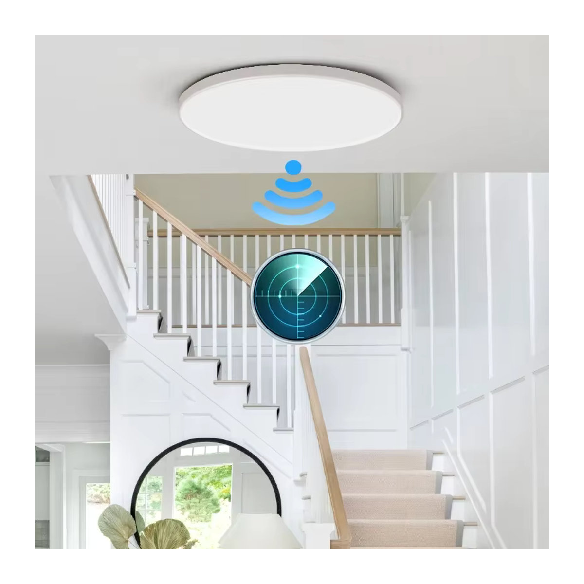 CHENBEN LED Deckenlampe mit Bewegungsmelder in Weiß, wasserdicht IP44, minimalistisches Design, 30 W - Bild 4