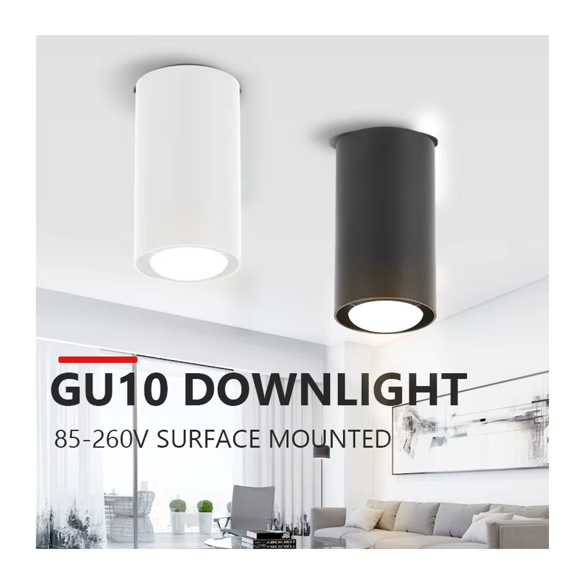 CHENBEN LED Deckenspot GU10 Aufputz Leuchte in Weiß für Wohnzimmer und Schlafzimmer - Bild 1