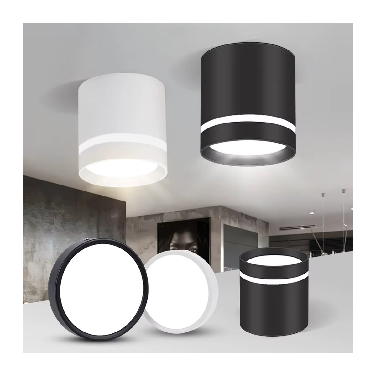 CHENBEN LED Deckenstrahler Modern in Schwarz aus Aluminium mit dreifarbiger Lichtfunktion für Wohnzimmer und Küche - Bild 3