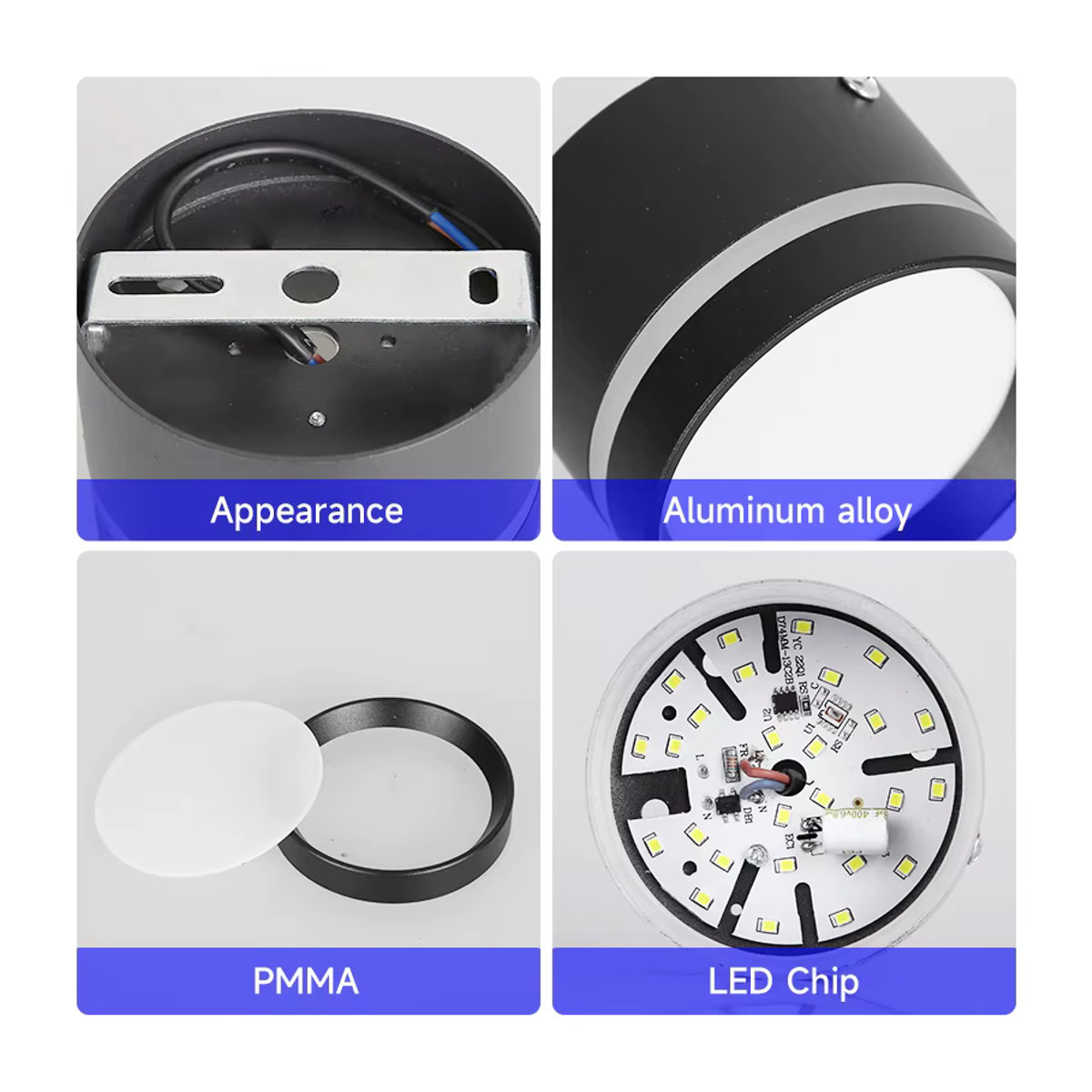 CHENBEN LED Deckenstrahler Modern in Schwarz aus Aluminium mit dreifarbiger Lichtfunktion für Wohnzimmer und Küche - Bild 4