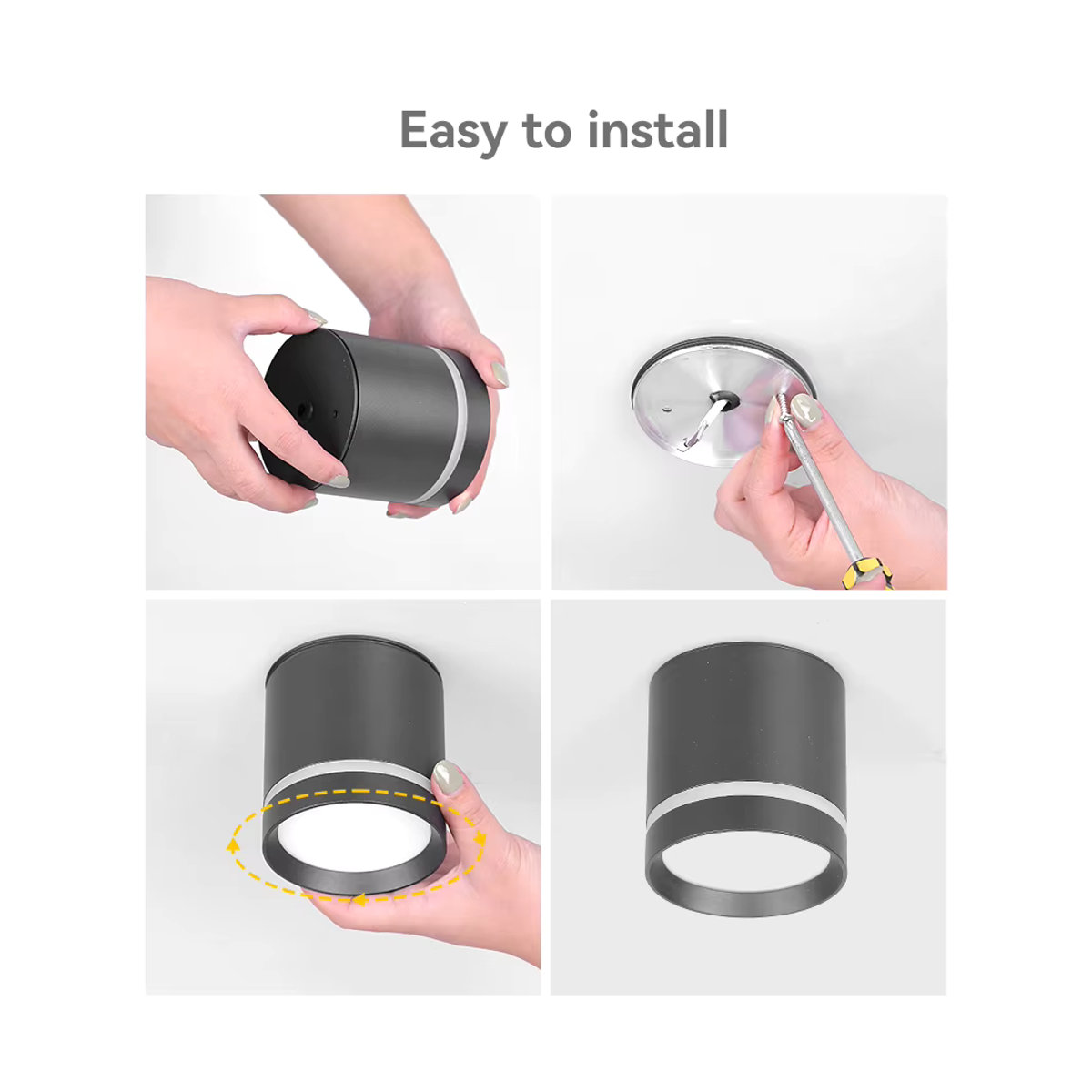 CHENBEN LED Deckenstrahler Modern in Schwarz aus Aluminium mit dreifarbiger Lichtfunktion für Wohnzimmer und Küche - Bild 5
