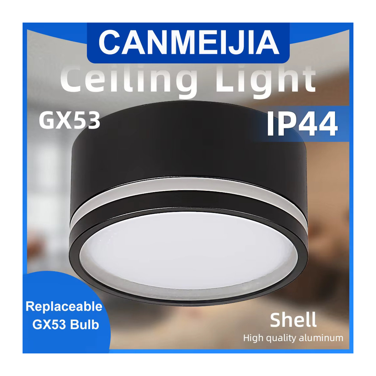 CHENBEN LED Einbaustrahler GX53 Deckenleuchte aus Aluminium in Weiß für Wohnzimmer und Küche - Bild 3