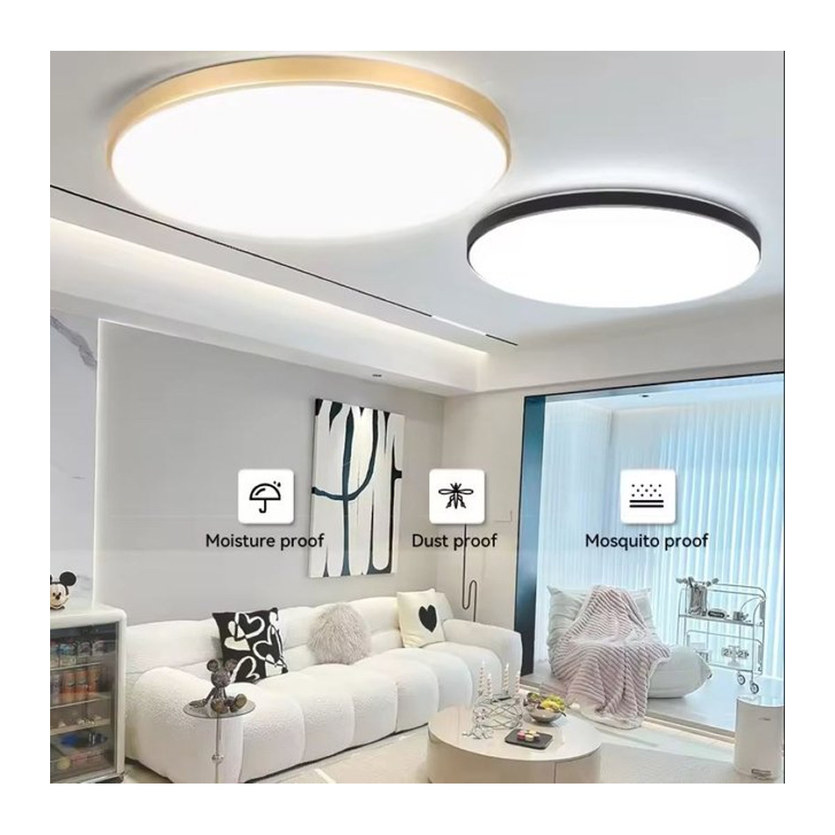 CHENBEN LED Kronleuchter in Weiß im minimalistischen Design für Wohnzimmer, Schlafzimmer und Flur - Bild 1