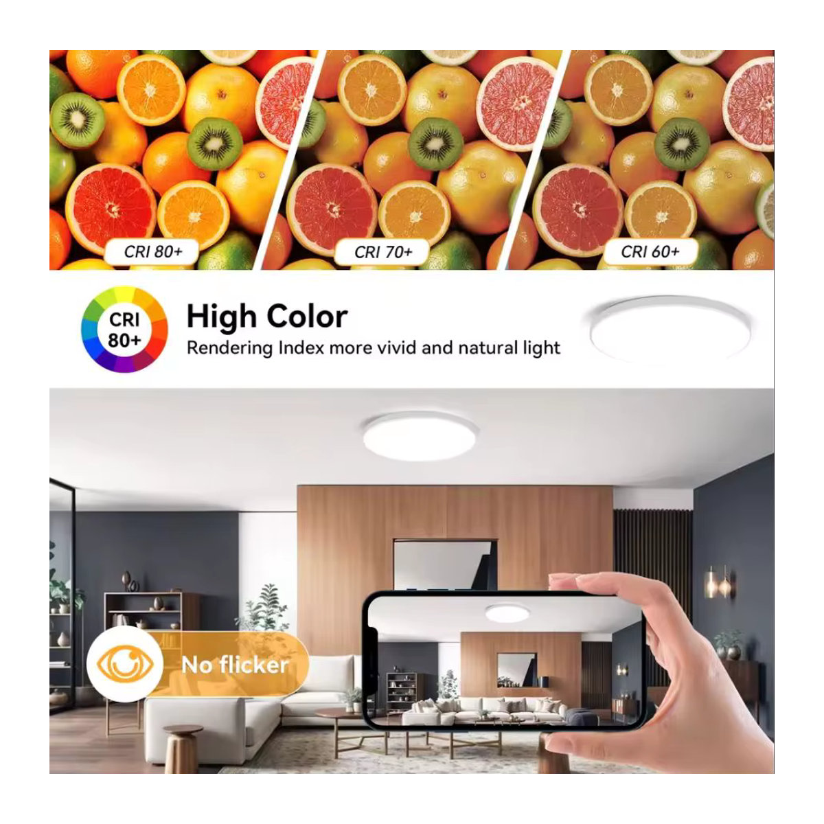 CHENBEN LED Kronleuchter in Weiß im minimalistischen Design für Wohnzimmer, Schlafzimmer und Flur - Bild 2