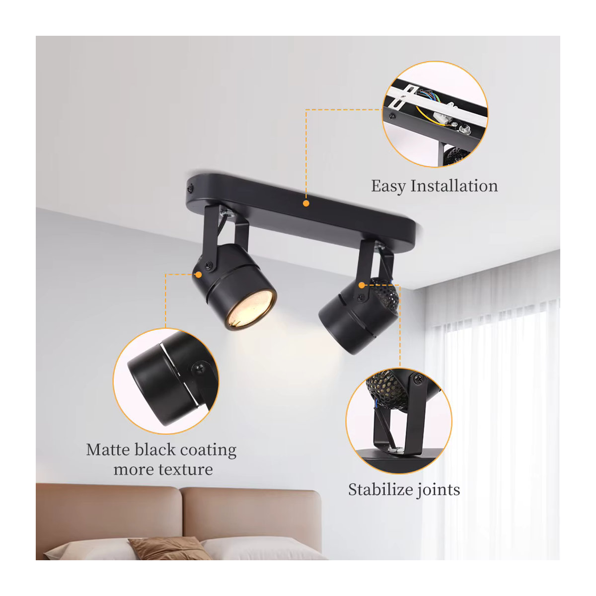 CHENBEN LED Kronleuchter mit GU10 Spot Lampen im minimalistischen Design für Schlafzimmer und Flur - Bild 2
