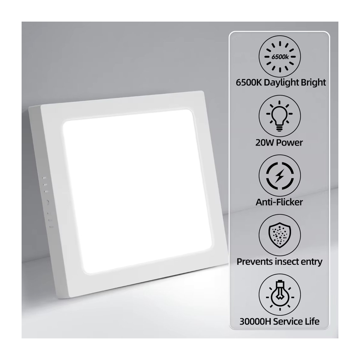 CHENBEN LED-Panel-Lampe aus Acryl in Weiß, minimalistische Deckenleuchte für Wohnzimmer, Küche oder Schlafzimmer - Bild 3