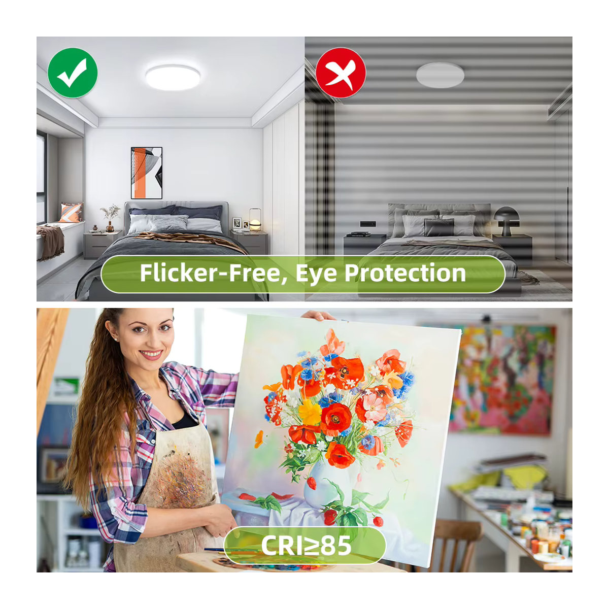 CHENBEN LED-Panel-Lampe in Weiß, minimalistische Deckenleuchte für Wohnzimmer, Küche und Schlafzimmer - Bild 4