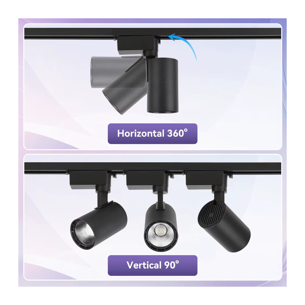 CHENBEN LED Schienenbeleuchtung Schienensystem aus Aluminium in Schwarz mit neutralweißem Licht für Wohnzimmer, Studio und Küche - Bild 3