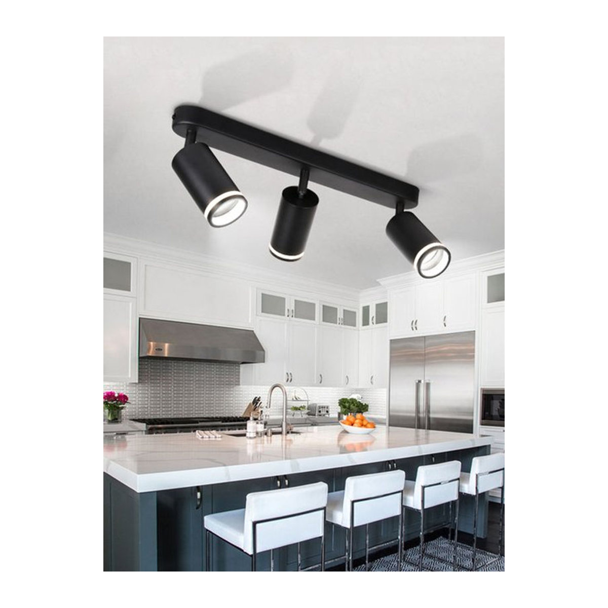 CHENBEN LED-Schienenleuchte Modern Schwarz mit GU10 Fassung als Kronleuchter und Schienensystem für Schlafzimmer, Flur oder Shop - Bild 1