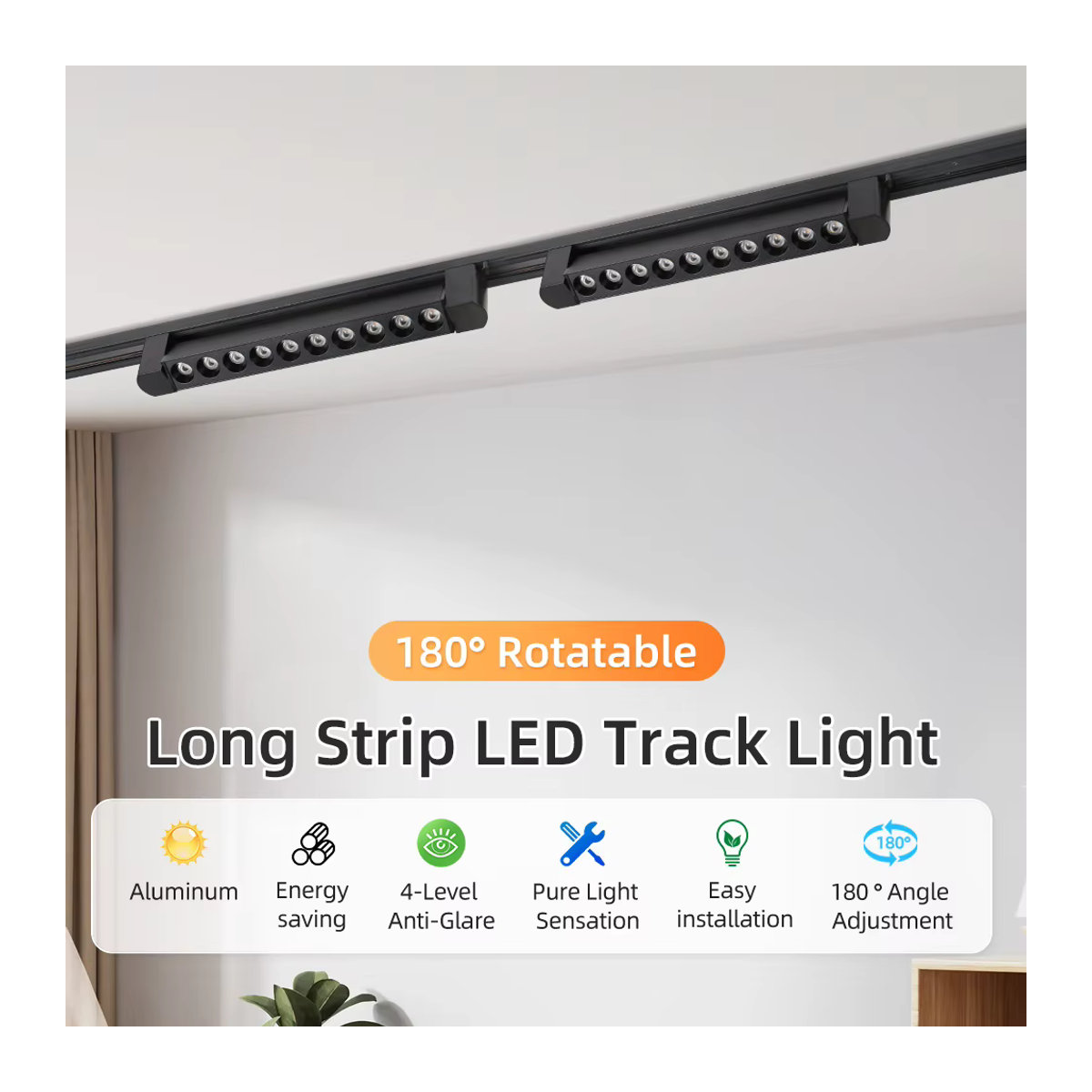 CHENBEN LED Schienensystem Schienenleuchte in Schwarz aus Aluminium für Wohnzimmer und Küche - Bild 2