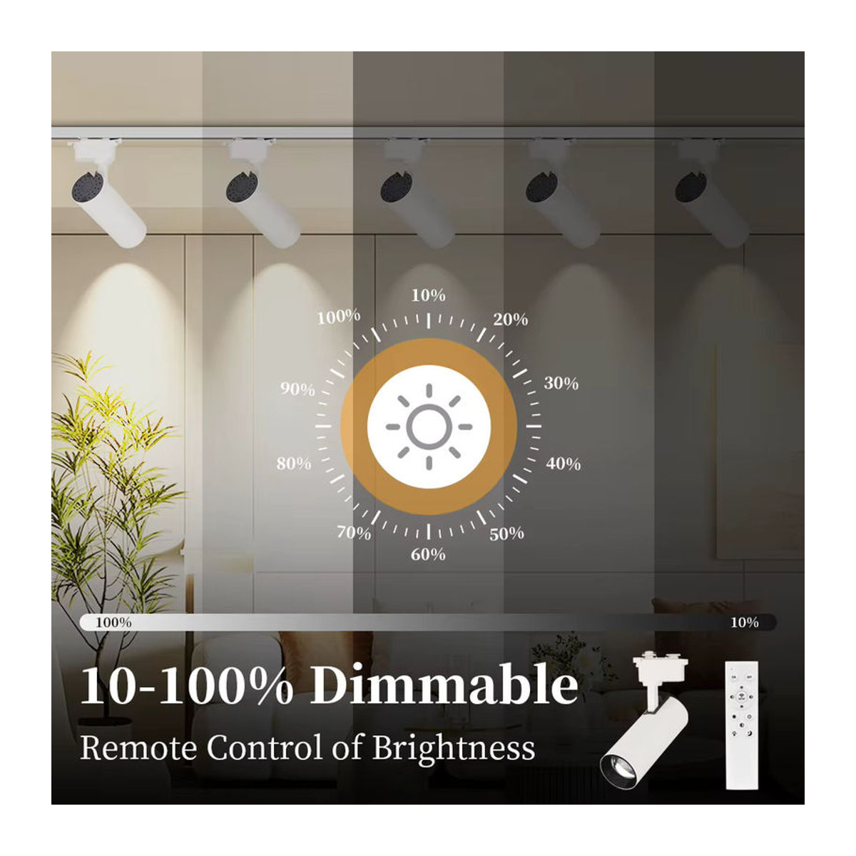 CHENBEN LED Schienensystem Track Licht mit Smart Control und Fernbedienung, Modernes Deckenlampe Set in Weiß - Bild 1