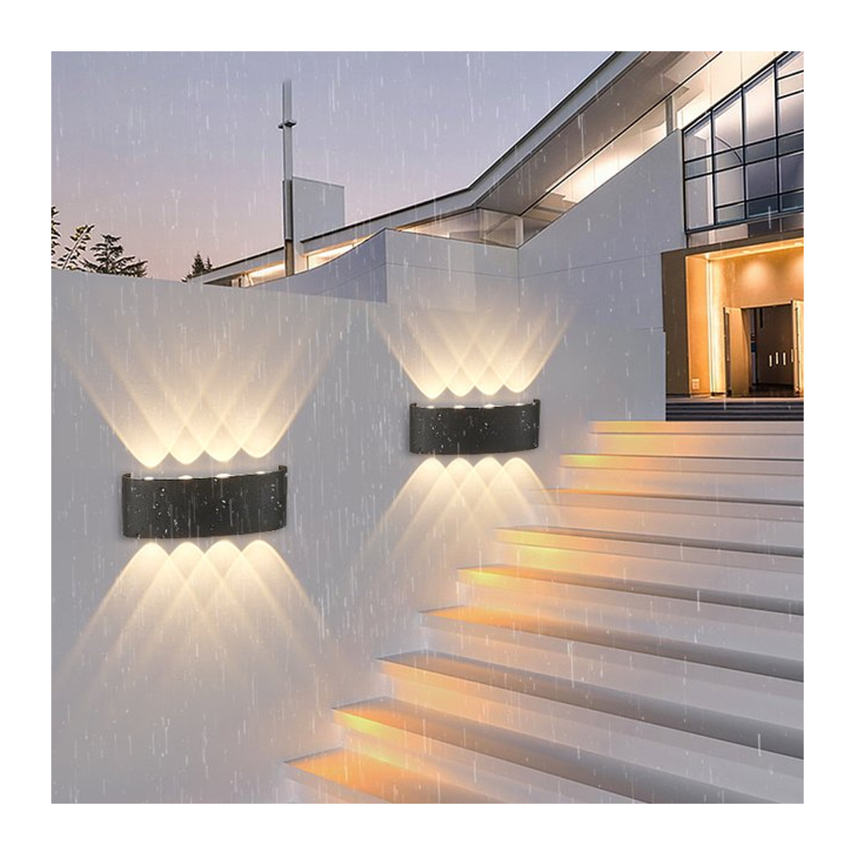 CHENBEN Moderne LED-Wandleuchte für Außenbereiche in Schwarz aus Kunststoff - Bild 1
