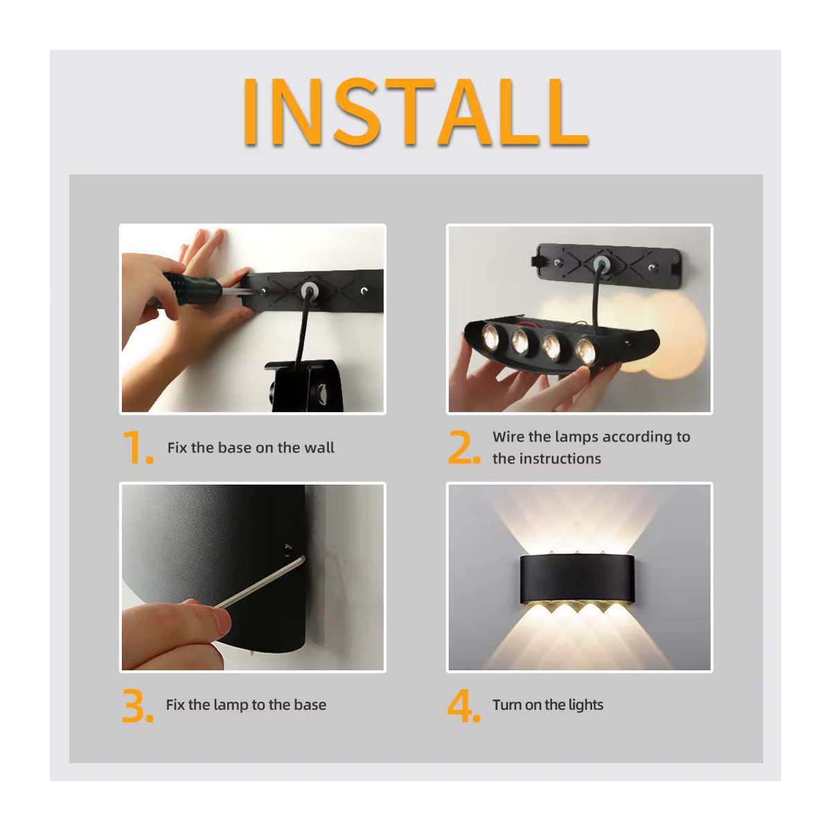 CHENBEN Moderne LED-Wandleuchte für Außenbereiche in Schwarz aus Kunststoff - Bild 6