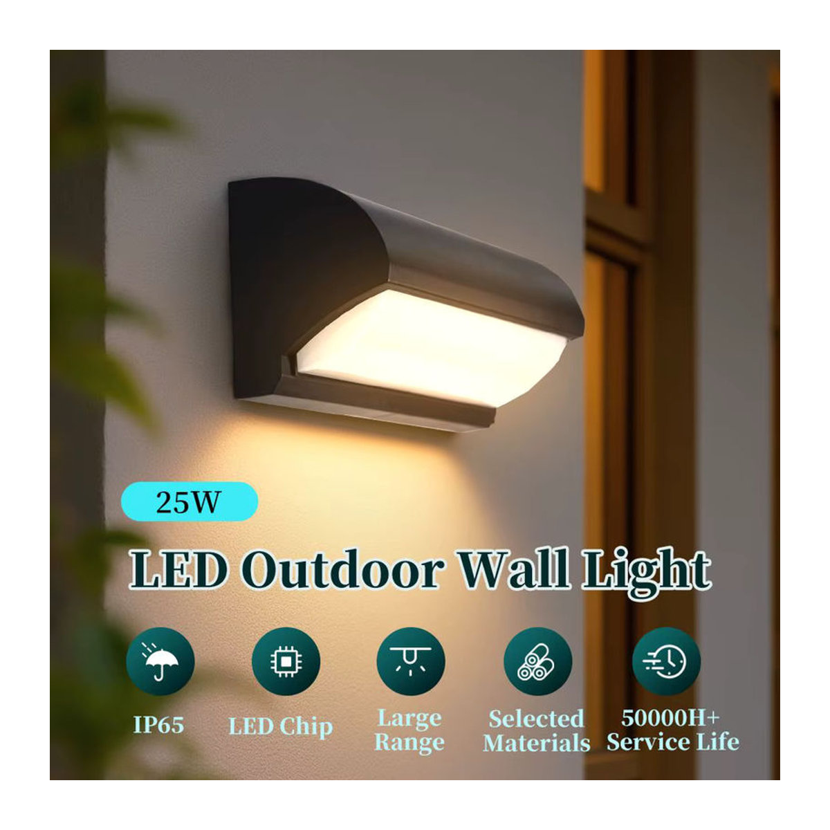 CHENBEN Retro LED Wandleuchte Außenbeleuchtung Schwarz aus Kunststoff mit warmweißem Licht - Bild 2