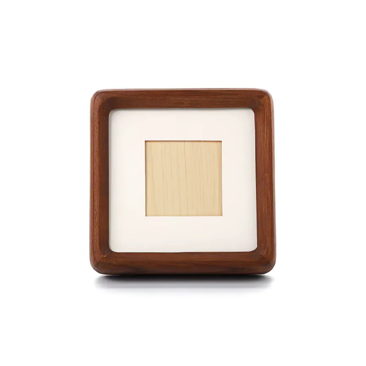 CHENGWEI Mini-Fotorahmen aus massivem Walnussholz in Schwarz und Braun, quadratisch mit abgerundeten Ecken, für Wandmontage oder Tischaufstellung, 10 x 10 cm - Bild 5