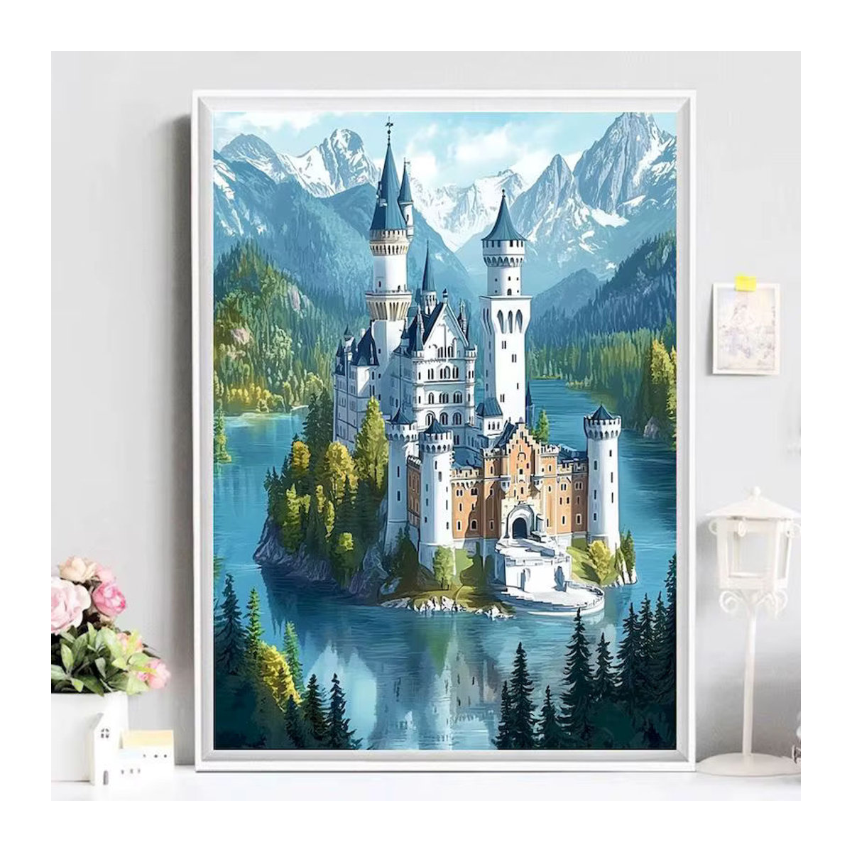 Cheni story Malen nach Zahlen Set mit Landschaftsmotiv auf Leinwand und Acrylfarben in Mehrfarbig - Bild 2