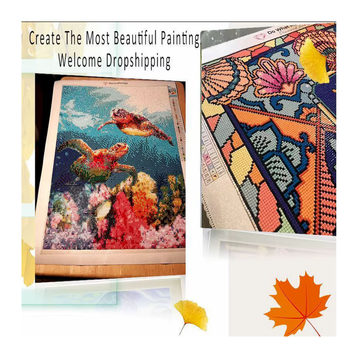 CHENISTORY Foto Diamantmalerei Set mit individuellem Motiv, 5D Vollplatz-Diamantstickerei als Mosaik-Kreuzstich-Kit, mehrfarbig, floral - Bild 3