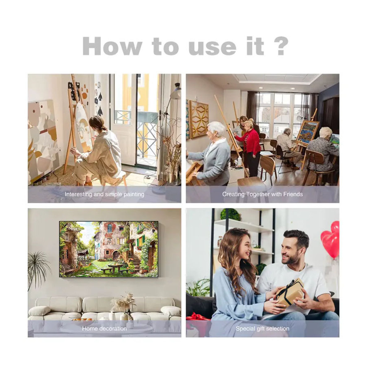 CHENISTORY Malen nach Zahlen Set Feldmädchen als DIY Leinwand Kunstwerk in Mehrfarbig - Bild 2