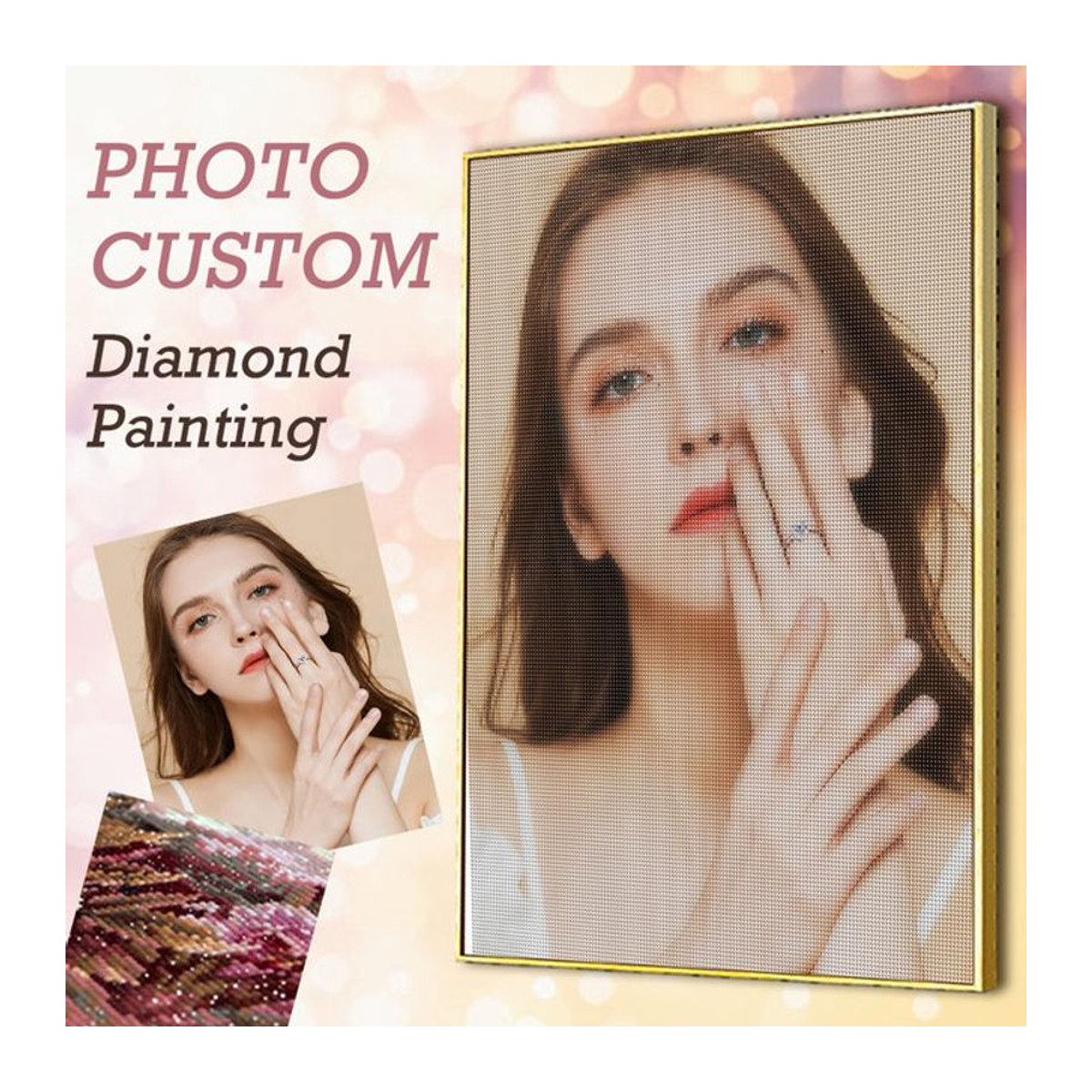 CHENISTORY Personalisiertes Diamantgemälde DIY Set mit floralem Design in Mehrfarbig - Bild 1