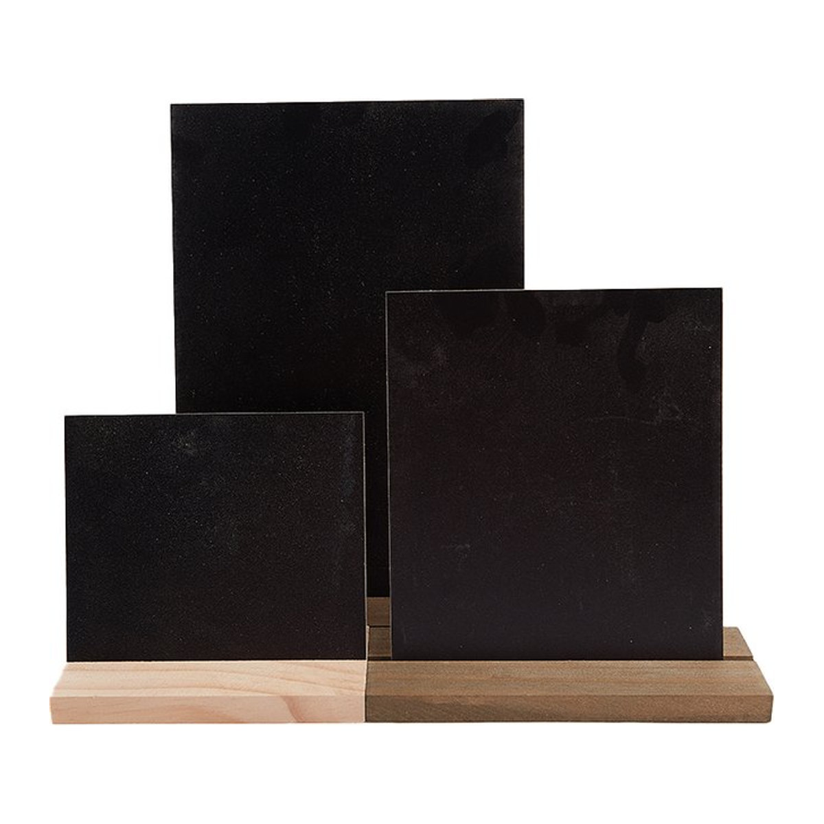 CHENJ Menütafel mit Holzbasis, schwarzes Kreideschild für Bar und Gastronomie, rechteckig, B/H: 12 x 12 cm, Tiefe: 10,5 cm - Bild 1
