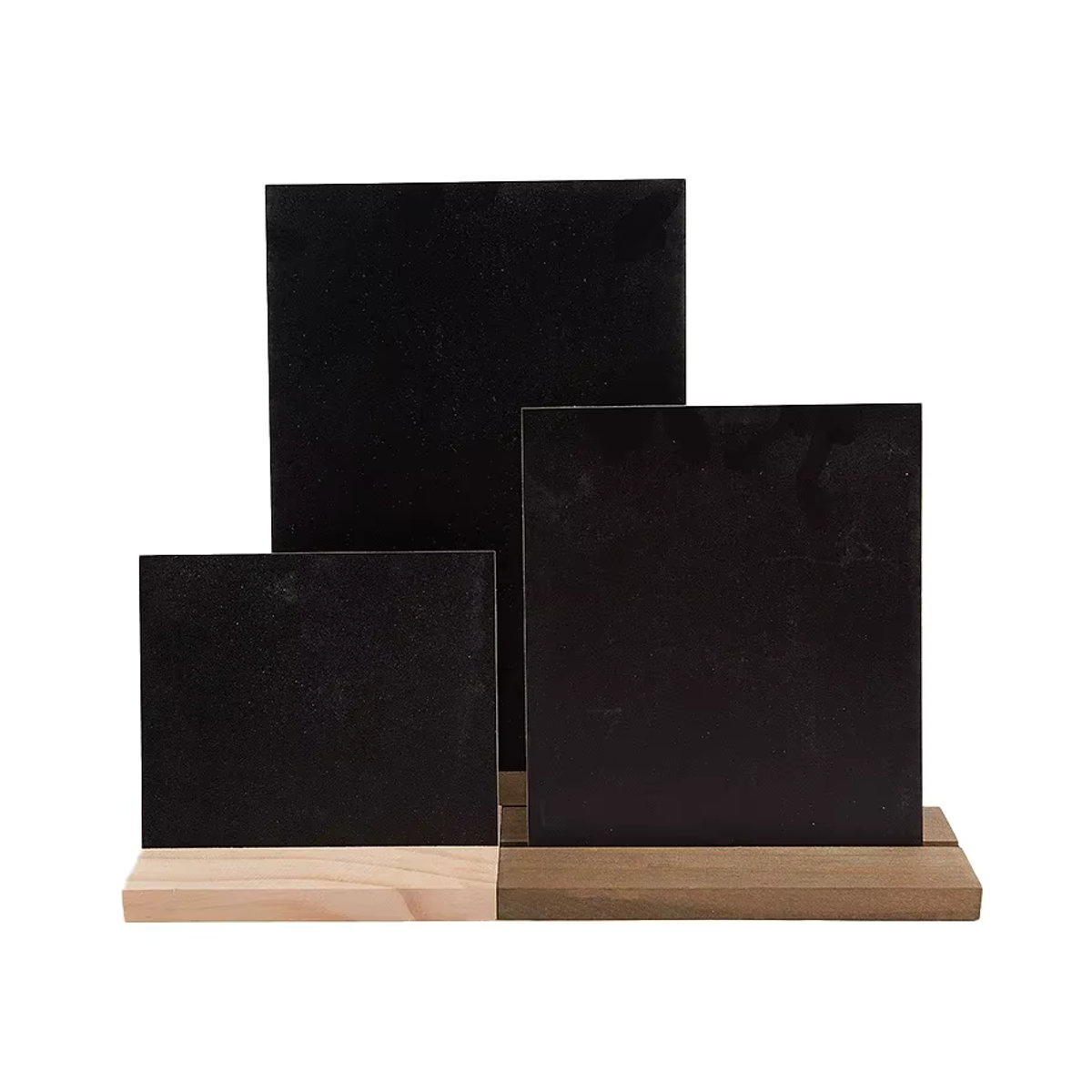 CHENJ Menütafel mit Holzbasis, schwarzes Kreideschild für Bar und Gastronomie, rechteckig, B/H: 12 x 12 cm, Tiefe: 10,5 cm - Bild 5