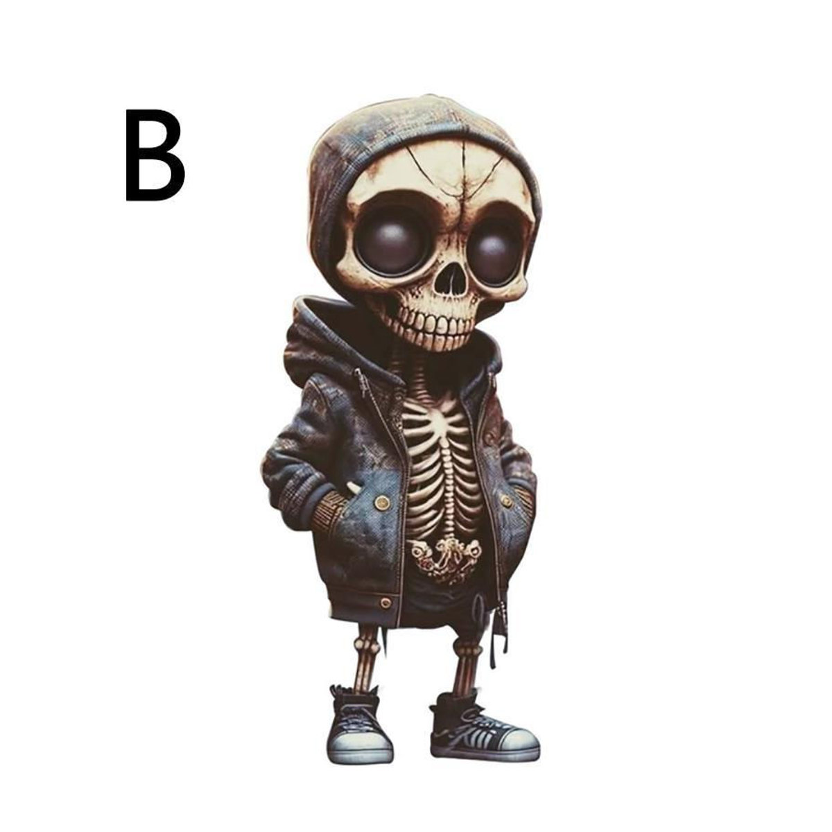Chenxiaogang Halloween Skelett-Figur aus Kunstharz in Orange und Weiß - Bild 2