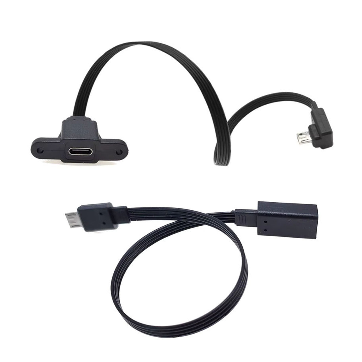 Chenyang USB-C-Adapter auf Micro-B und Micro-USB mit 90-Grad-Winkel für Datenübertragung und OTG, Schwarz - Bild 3