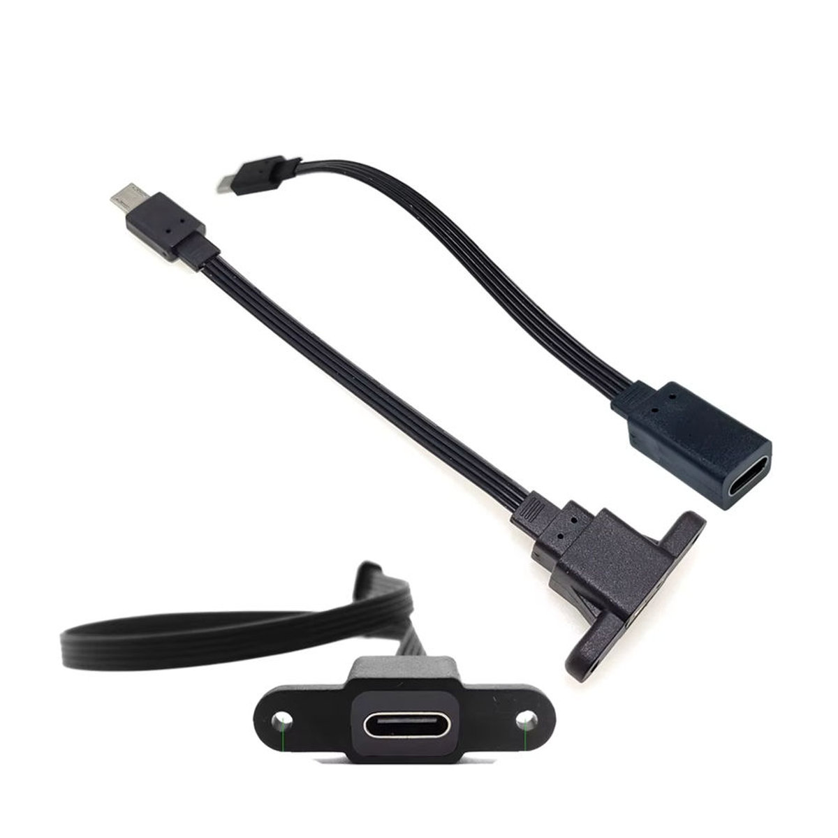 Chenyang USB-C-Adapter auf Micro-B und Micro-USB mit 90-Grad-Winkel für Datenübertragung und OTG, Schwarz - Bild 4