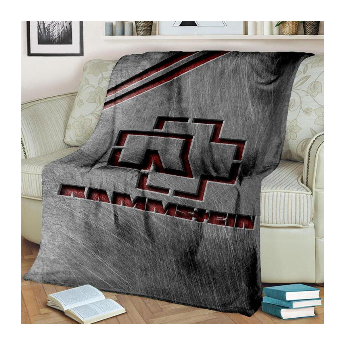 ChenYing01 3D-Decke mit R-Rammstein-Heavy-Metal-Band-Motiv in Schwarz, weiche Fleece-Überwurfdecke für Bett, Sofa oder Reisen, B/B: 130 x 150 cm - Bild 3