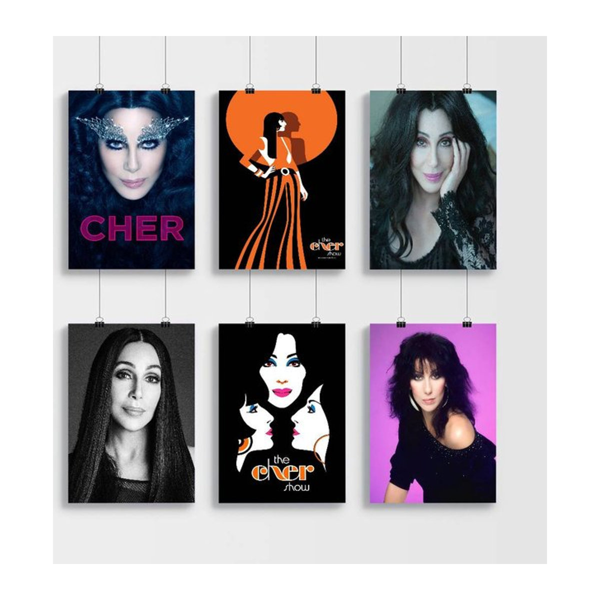 Cher Vintage Poster Aufkleber aus Retro Kraftpapier für deine DIY Zimmer Dekoration in Mehrfarbig - Bild 1