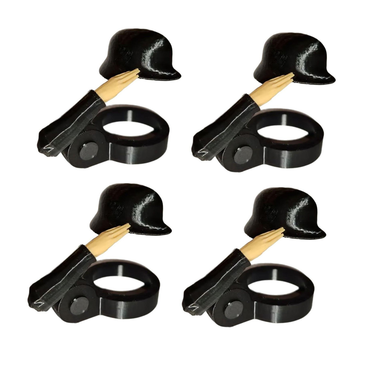 Cherish Eyes Soldaten-Salut Bierdeckel-Helm aus Metall in Grün und Schwarz - Bild 2