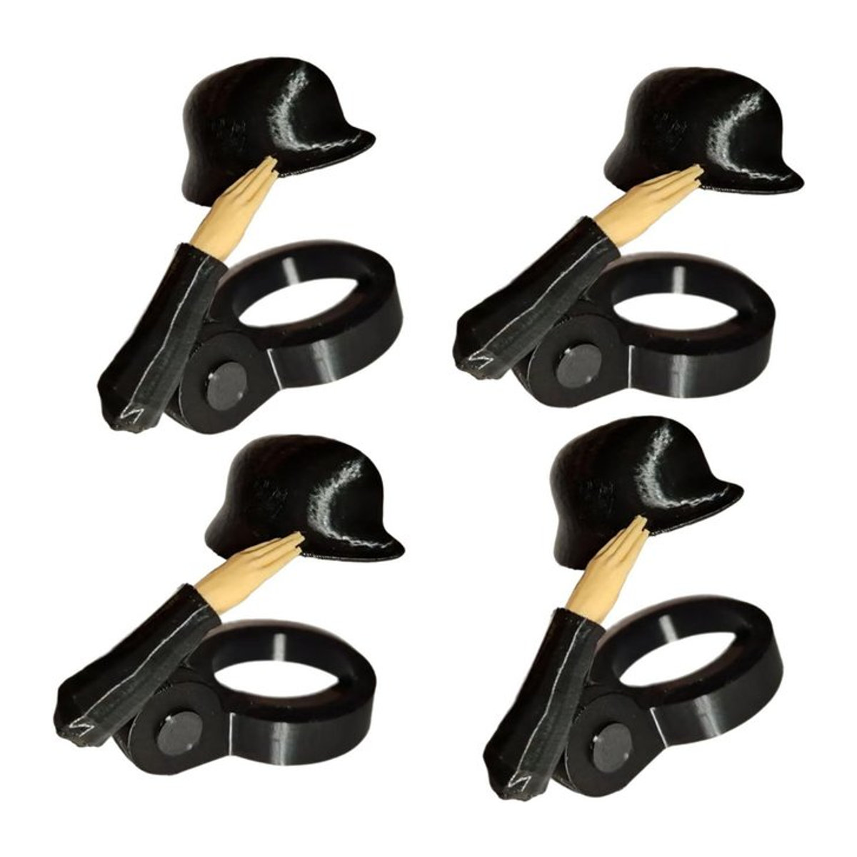 Cherish Eyes Soldaten-Salut Bierdeckel-Helm aus Metall in Schwarz und Grün - Bild 1
