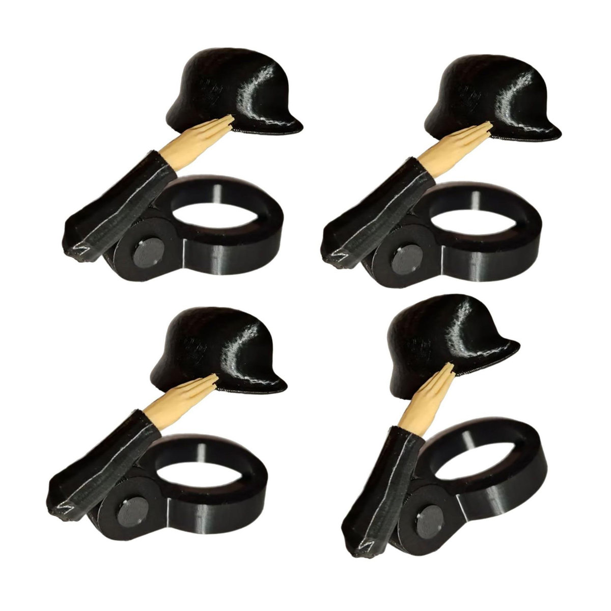 Cherish Eyes Soldaten-Salut Bierdeckel-Helm aus Metall in Schwarz und Grün - Bild 2