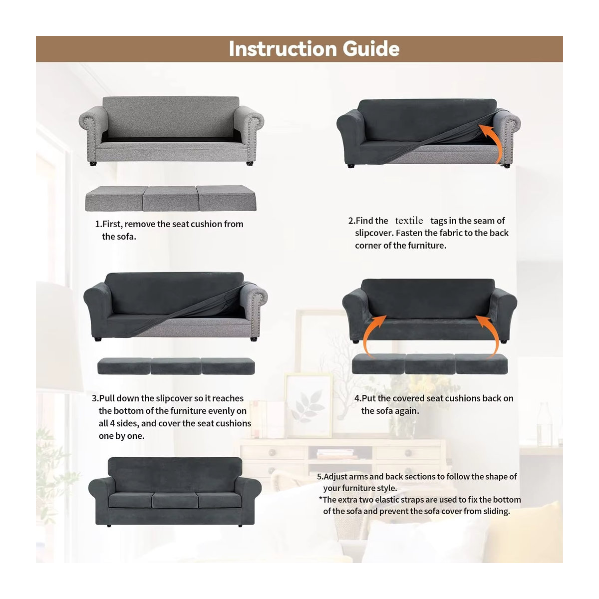 Chesterfield-Couchbezug aus Stretch-Samt mit Sitzkissenbezug für gebogene Sofasessel im Vintage-Stil in Grau und Grün - Bild 4
