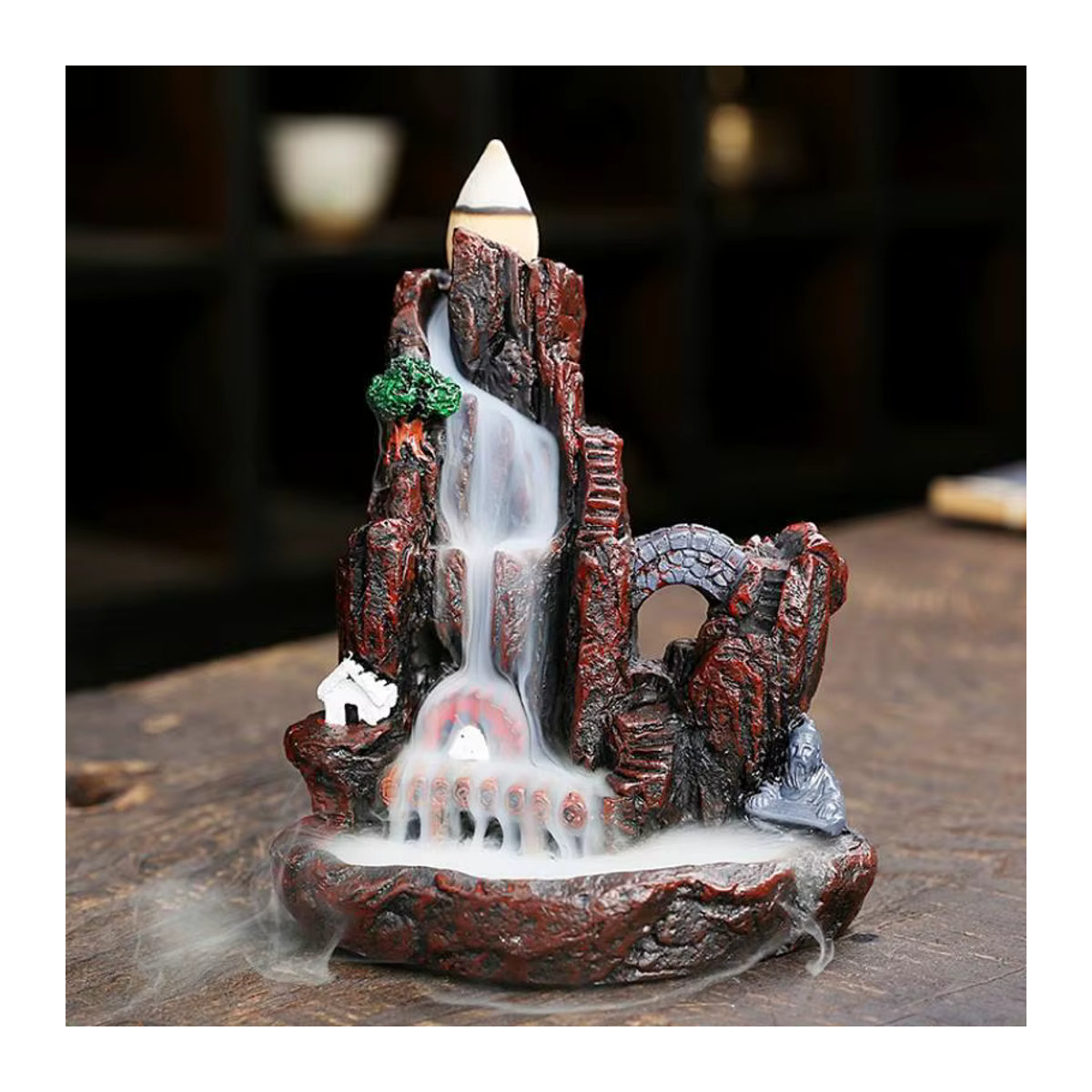 CHIHUANG Räucherkegel Absinth mit Sandelholz und Agarholz in Beige für Aromatherapie und Raumduft - Bild 2