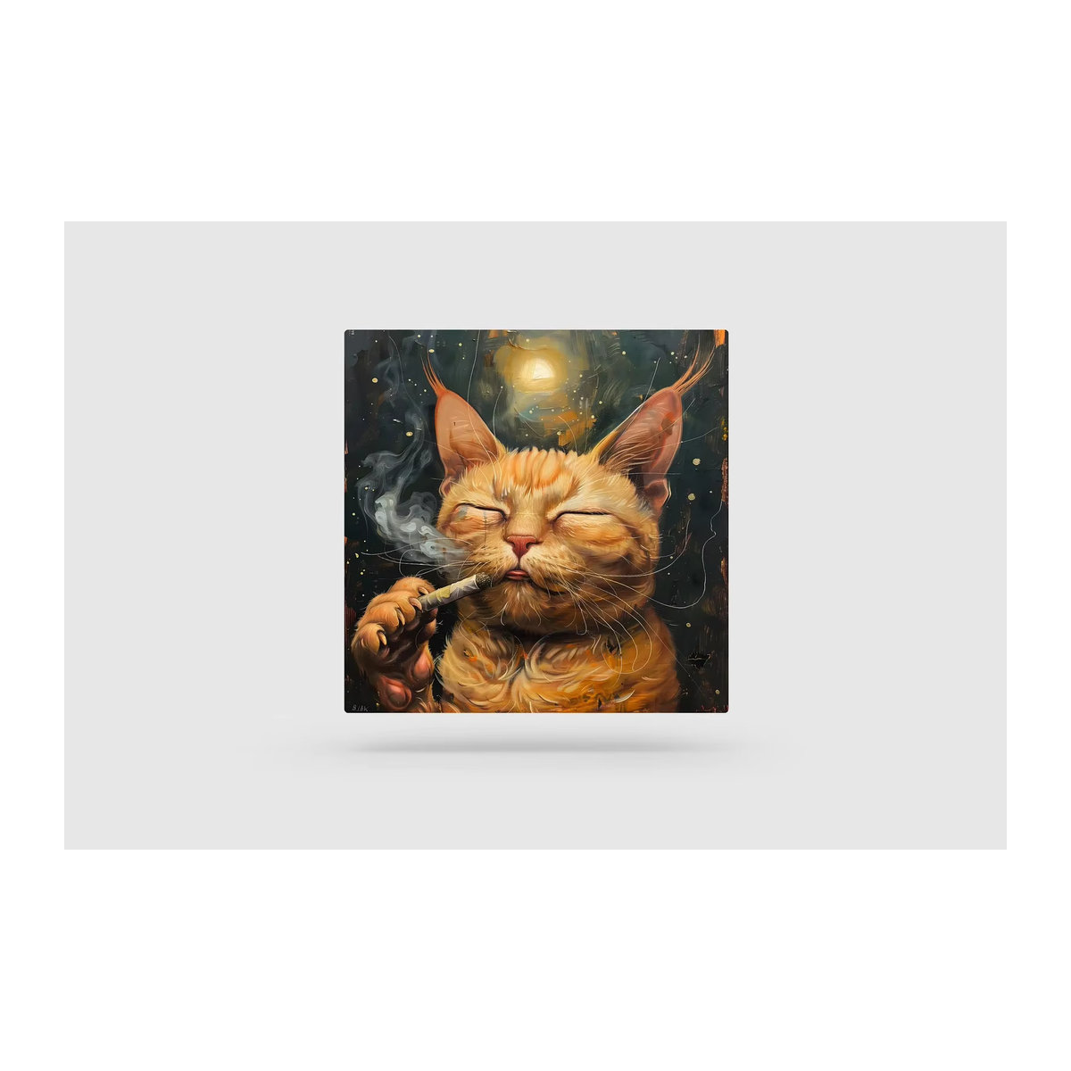 Chill Cat Surreal Smoking Cat Poster Giclée-Kunstdruck aus Papier in Mehrfarbig für deine Wandmontage - Bild 5
